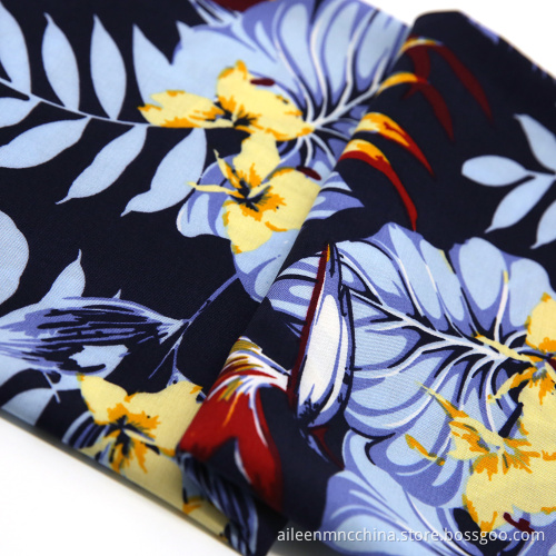 100% viscose hawaii print rayon fabric wholesale